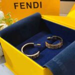 Fendi Women Hoop Earrings with FF Motif Gold-Colored - Bild 2