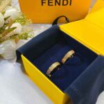 Fendi Women Hoop Earrings with FF Motif Gold-Colored - Bild 5