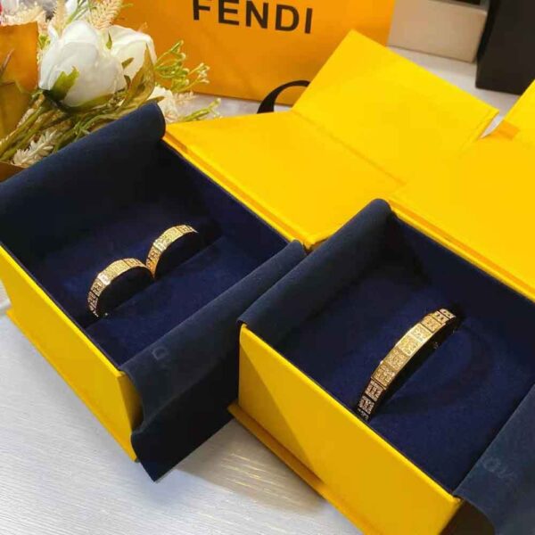 Fendi Women Hoop Earrings with FF Motif Gold-colored (7)