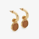 Boucles d'oreilles Fendi Karligraphy pour femme, couleur or
