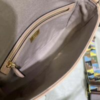 Fendi Women Lconic Medium Baguette Gray FF Canvas Bag (1)