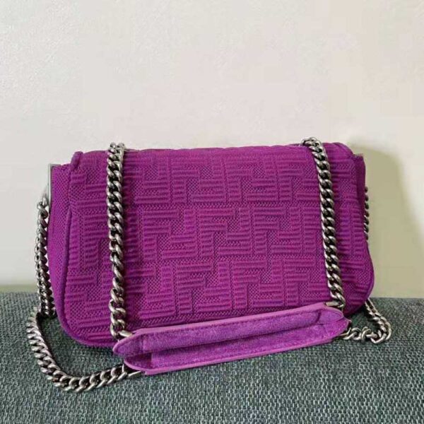 Fendi Women Midi Baguette Chain FF Fabric Bag-purple (3)