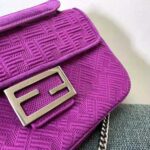 Fendi Women Midi Baguette Chain FF Fabric Bag-Purple - Image 6