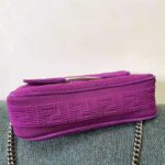 Fendi Women Midi Baguette Chain FF Fabric Bag-Purple - Image 4