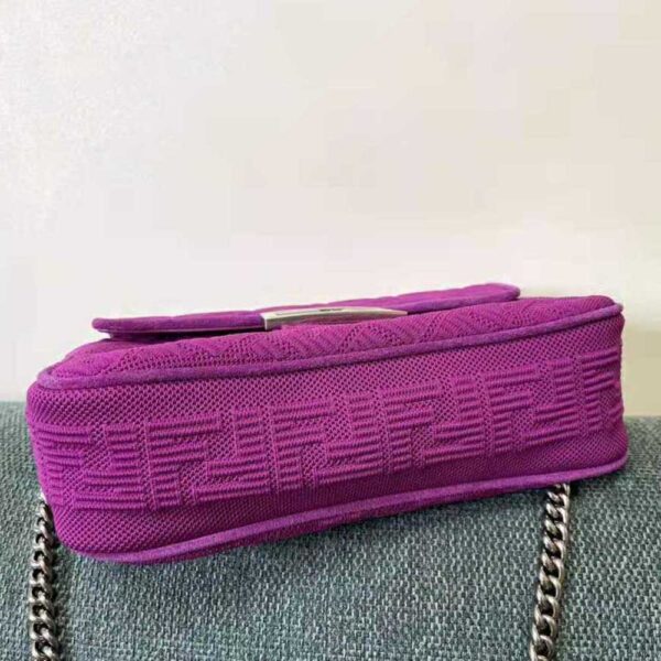 Fendi Women Midi Baguette Chain FF Fabric Bag-purple (7)