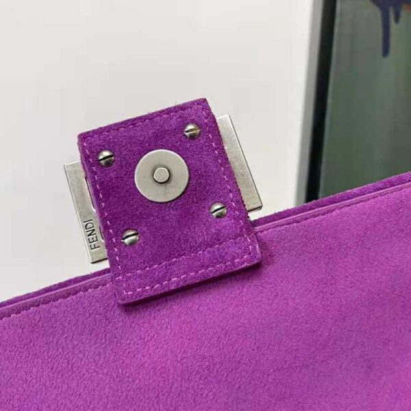Fendi Women Midi Baguette Chain FF Fabric Bag-purple (8)