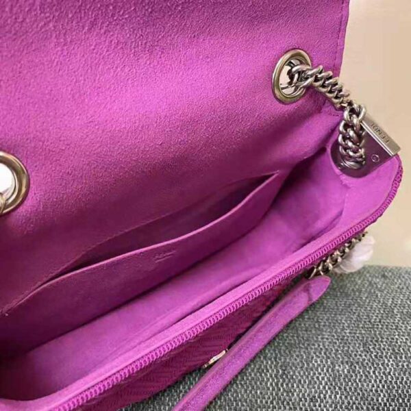Fendi Women Midi Baguette Chain FF Fabric Bag-purple (9)