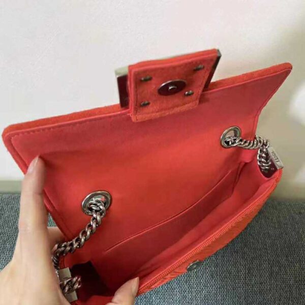 Fendi Women Midi Baguette Chain FF Fabric Bag-red (7)