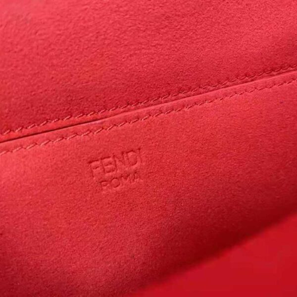Fendi Women Midi Baguette Chain FF Fabric Bag-red (9)