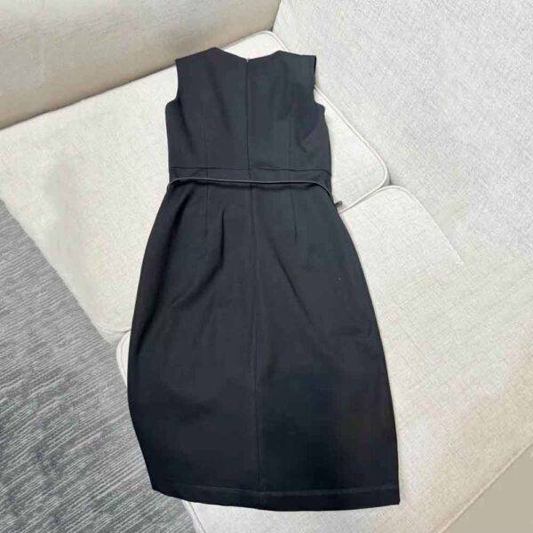 Fendi Women Midi-Length Sheath Black Pique Jersey Dress (3)