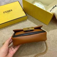 Fendi Women Mini Baguette Chain Brown and Black Nappa Leather Bag (1)