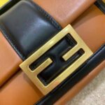 Fendi Women Mini Baguette Chain Brown and Black Nappa Leather Bag - Image 6