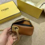 Fendi Women Mini Baguette Chain Brown and Black Nappa Leather Bag - Image 5