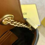 Fendi Women Mini Baguette Chain Brown and Black Nappa Leather Bag - Image 8