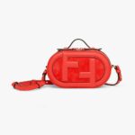 Mini borsa Fendi da donna in pelle rossa e scamosciata