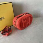 Fendi Women Mini Camera Case Red Leather and Suede Mini-Bag - immagine 5