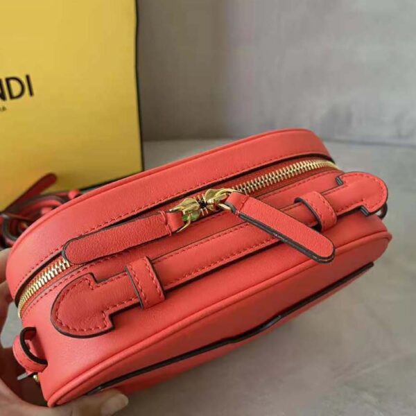 Fendi Women Mini Camera Case Red Leather and Suede Mini-Bag (8)