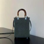 Fendi Women Mini Sunshine Shopper Green FF Fabric Mini-Bag - immagine 3