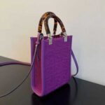 Fendi Women Mini Sunshine Shopper Purple FF Fabric Mini-Bag - immagine 4