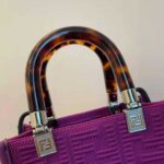 Fendi Women Mini Sunshine Shopper Purple FF Fabric Mini-Bag - immagine 6