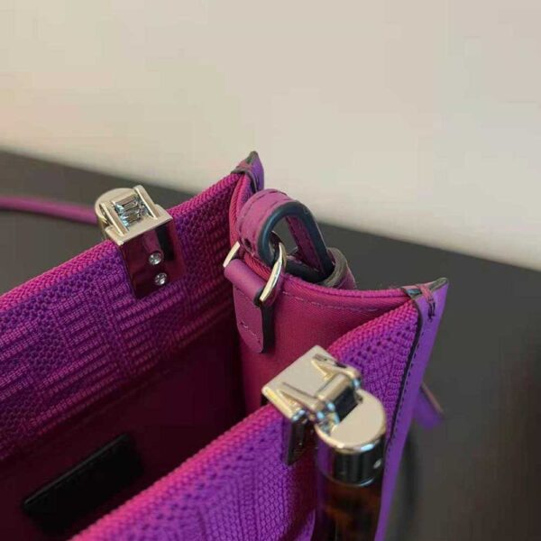 Fendi Women Mini Sunshine Shopper FF Fabric Mini-Bag-purple (9)