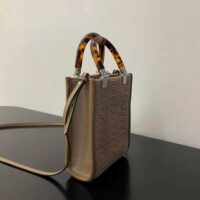 Fendi Women Mini Sunshine Shopper FF Fabric Mini-Bag-sandy (1)