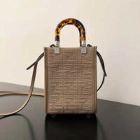 Fendi Women Mini Sunshine Shopper FF Fabric Mini-Bag-sandy (1)