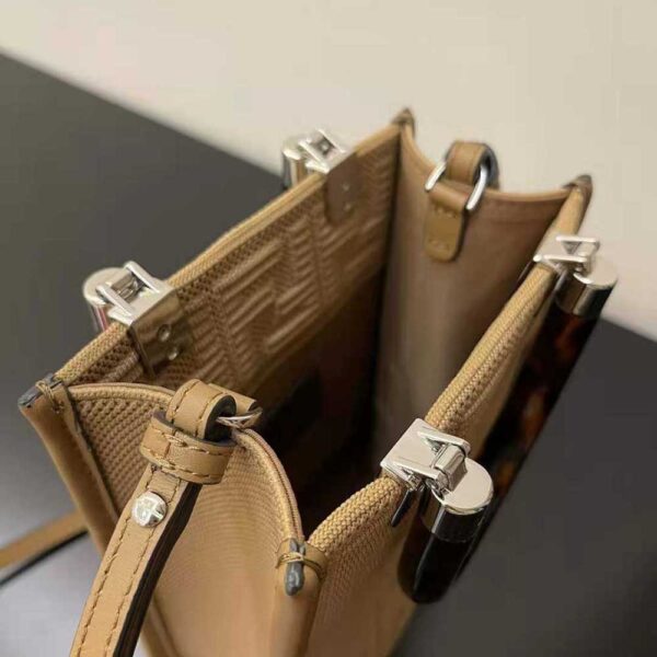 Fendi Women Mini Sunshine Shopper FF Fabric Mini-Bag-sandy (9)