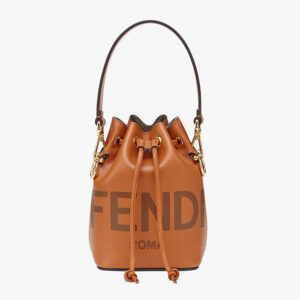 Fendi Women Mon Tresor Leather Mini Bag-Brown