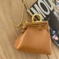 Fendi Women Nano Fendi First Charm Brown Nappa Leather Charm