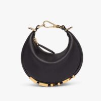 Fendi Women Nano Fendigraphy Black Leather Charm (1)