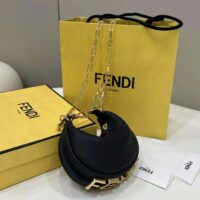 Fendi Women Nano Fendigraphy Black Leather Charm (1)