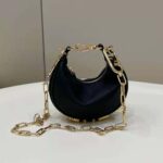 Fendi Women Nano Fendigraphy Black Leather Charm - Image 3