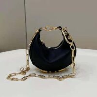 Fendi Women Nano Fendigraphy Black Leather Charm (1)