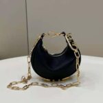 Fendi Women Nano Fendigraphy Black Leather Charm - Image 3