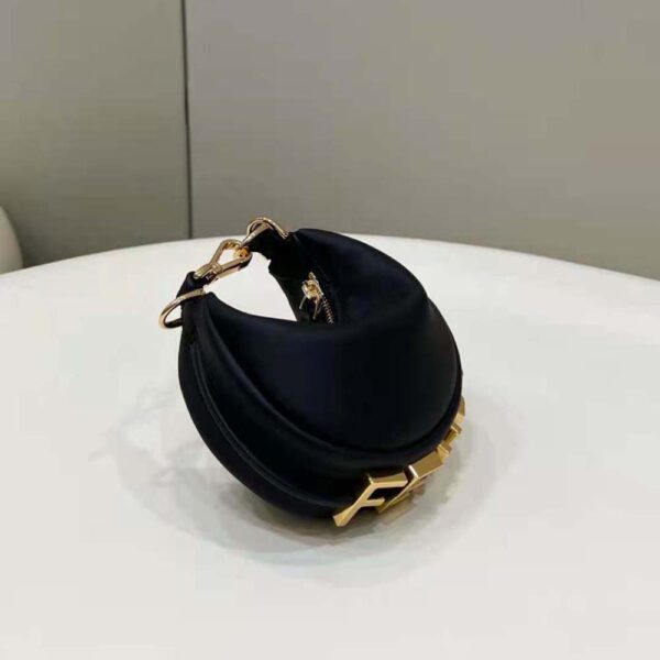 Fendi Women Nano Fendigraphy Black Leather Charm (5)