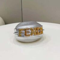 Fendi Women Nano Fendigraphy Silver Leather Charm (1)