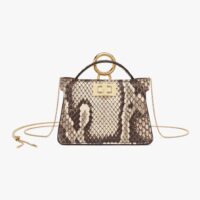 Fendi Women Nano Peekaboo Charm Brown Python Charm (1)