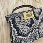 Fendi Women Nano Peekaboo Charm Brown Python Charm - immagine 4