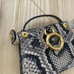 Fendi Women Nano Peekaboo Charm Brown Python Charm - immagine 5