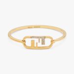 Bracelet Fendi O Lock pour femme, couleur or