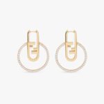 Fendi Women O Lock Earrings Gold-Colored