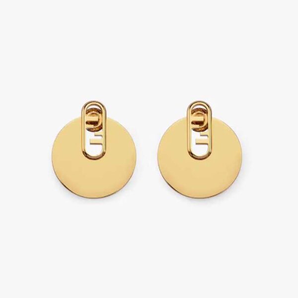 Fendi Women O Lock Earrings Gold Colored (1)