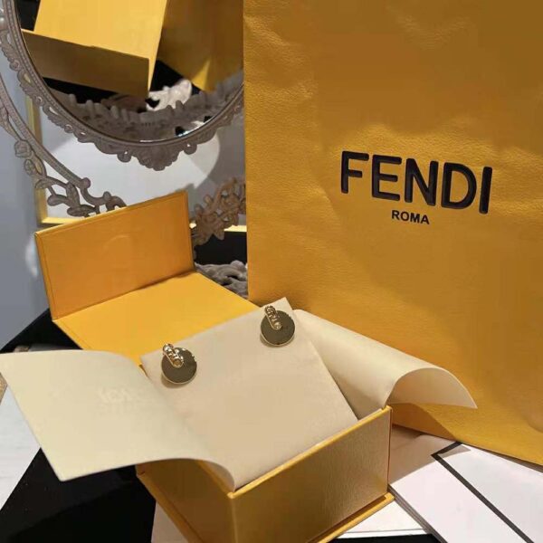 Fendi Women O Lock Earrings Gold Colored (2)