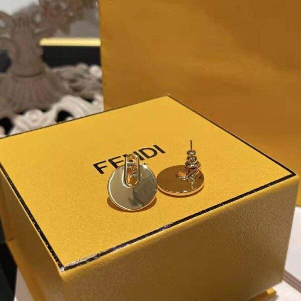 Fendi Women O Lock Earrings Gold Colored (4)