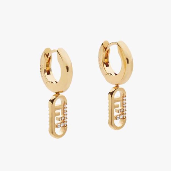 Fendi Women O Lock Earrings Gold-Colored Earrings (1)