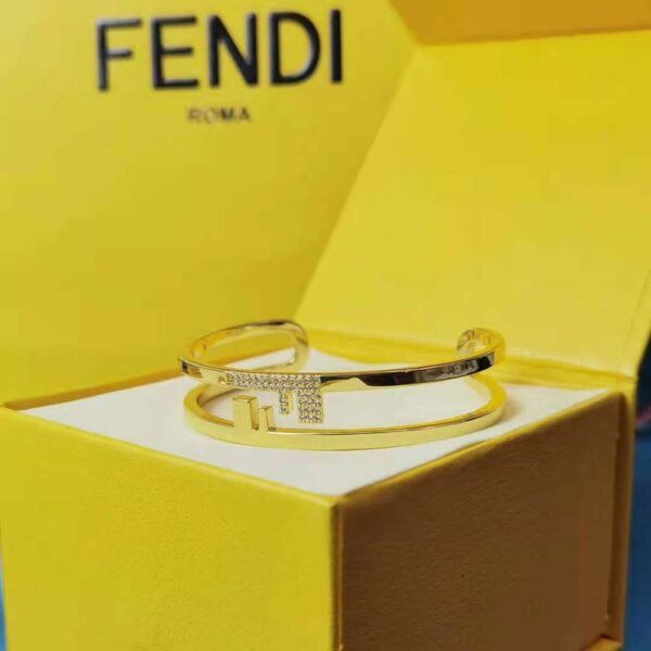 Fendi Women O’lock Bracelet with Gold-Colored Bracelet (10)