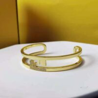 Fendi Women O’lock Bracelet with Gold-Colored Bracelet (1)