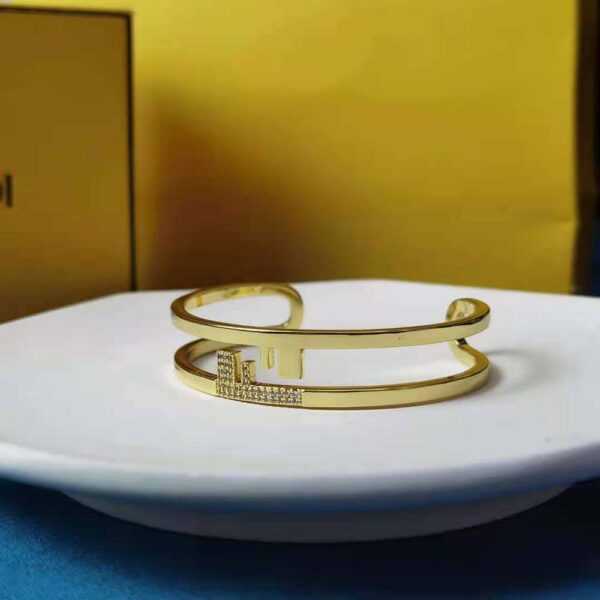 Fendi Women O’lock Bracelet with Gold-Colored Bracelet (8)