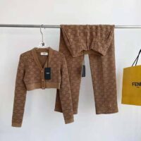 Fendi Women Pants Beige Velvet and Viscose Pants (1)